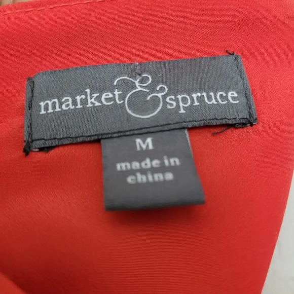 Market and Spruce Womens Mini Dress Size M Orange Solid Polyester Sleeveless - Picture 2 of 9